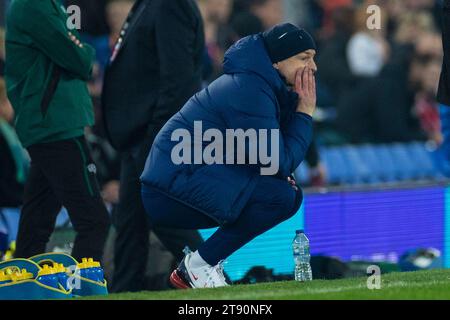 Liverpool martedì 21 novembre 2023. L'allenatore dell'Inghilterra Lee Carsley durante la partita del girone F del campionato europeo Under 21 tra Inghilterra e Irlanda del Nord a Goodison Park, Liverpool martedì 21 novembre 2023. (Foto: Mike Morese | mi News) crediti: MI News & Sport /Alamy Live News Foto Stock