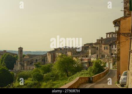 Italia, toskana colle di val d'elsa centro storico Foto Stock