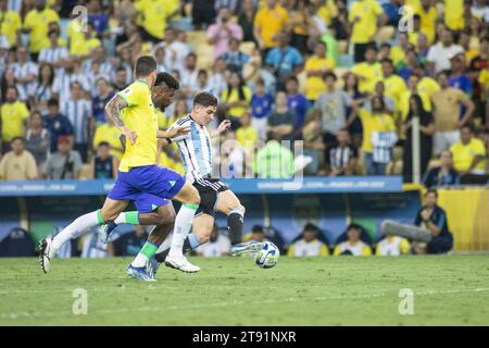 21 novembre 2023, Rio de Janeiro, Rio de Janeiro, Brasile, Brasile: partita tra Brasile e Argentina nell'ambito delle qualificazioni sudamericane della Coppa del mondo FIFA 2026 al Maracana Stadium il 21 novembre 2023 a Rio de Janeiro, Brasile. (Foto di Wanderson Oliveira/PxImages) (immagine di credito: © Wanderson Oliveira/PX Imagens via ZUMA Press Wire) SOLO USO EDITORIALE! Non per USO commerciale! Crediti: ZUMA Press, Inc./Alamy Live News Foto Stock