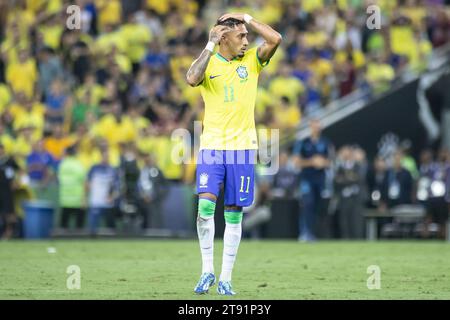 Rio De Janeiro, Brasile. 21 novembre 2023. RIO DE JANEIRO, BRASILE - 21 NOVEMBRE: Rafinha del Brasile reagisce durante una partita tra Brasile e Argentina nell'ambito delle qualificazioni sudamericane ai Mondiali 2026 al Maracana Stadium il 21 novembre 2023 a Rio de Janeiro, Brasile. (Foto di Wanderson Oliveira/PxImages/Sipa USA) credito: SIPA USA/Alamy Live News Foto Stock