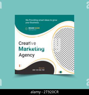 Corporate Business Digital Marketing, annuncio sui social media, banner e design di modelli post poster. Illustrazione Vettoriale