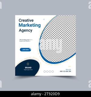 Corporate Business Digital Marketing, annuncio sui social media, banner e design di modelli post poster. Illustrazione Vettoriale