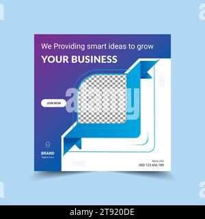 Corporate Business Digital Marketing, annuncio sui social media, banner e design di modelli post poster. Illustrazione Vettoriale