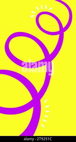 Illustrazione vettoriale con modello verticale per i post sui social media prima della festa di compleanno della persona creativa. Modello luminoso per il design delle storie. Viola S Illustrazione Vettoriale