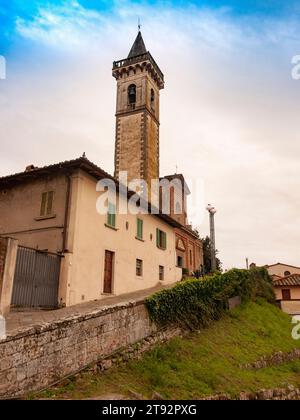 Italia, Toscana, quartiere di Firenze, paese di Vinci, luogo di nascita di Leonardo da Vinci Foto Stock