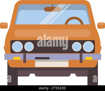 Icona auto elettrica vettoriale per la visione anteriore Smart Car Illustrazione Vettoriale