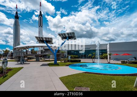 Cape Canaveral, Florida, USA - Rockets al Kennedy Space Center Foto Stock