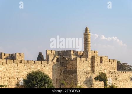 Torre di David, nota anche come Cittadella. Città vecchia. Gerusalemme. Israele. Foto Stock
