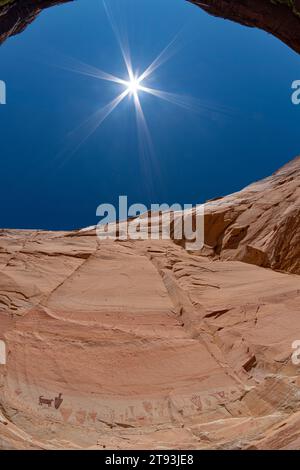 Pittogrammi, sezione Horseshoe Shelter, Horseshoe Canyon, Canyonlands National Park, Utah Foto Stock