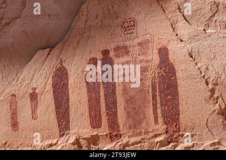 Pittogrammi, sezione Great Gallery, Horseshoe Canyon, Canyonlands National Park, Utah Foto Stock