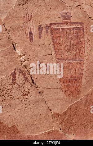 Pittogrammi, sezione Great Gallery, Horseshoe Canyon, Canyonlands National Park, Utah Foto Stock