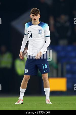 Goodison Park, Liverpool, Regno Unito. 21 novembre 2023. Euro 2025 Group F Qualifier Football, Inghilterra U21s contro Irlanda del Nord U21s; Tyler Morton of England Credit: Action Plus Sports/Alamy Live News Foto Stock