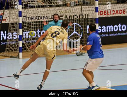 Porto, 19/11/2023 - il Futebol Clube do Porto ha ospitato il Football Club «OS Belenenses» questo pomeriggio, all'Arena Pavilhão Dragão, in una partita che conta per il dodicesimo round del Campionato Nazionale di pallamano - 2023/2024. (José Carmo / immagini globali) Foto Stock
