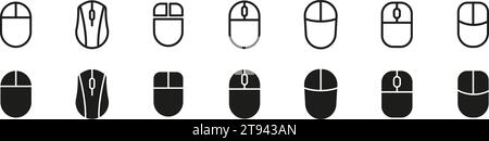 Set di icone del mouse. Set di mouse per computer. Illustrazione vettoriale. Illustrazione Vettoriale