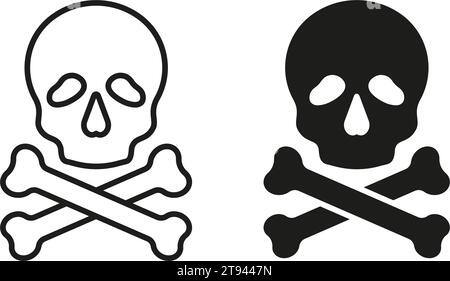 Icona di avvertenza per la testa. Illustrazione vettoriale. Silhouette e lineare. Illustrazione Vettoriale