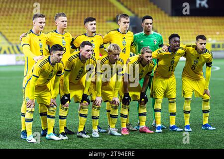 Boraas, Svezia. 20 novembre 2023. La Svezia partì 11 per l'incontro di qualificazione DELL'EURO U21 tra Svezia e Paesi Bassi alla Boraas Arena di Boraas. (Foto: Gonzales Photo - Amanda Persson). Foto Stock