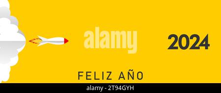 2024 - felice anno nuovo - auguri 2024 background Illustrazione Vettoriale