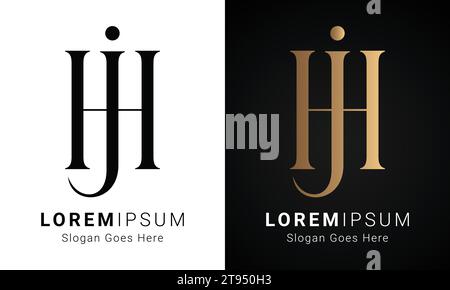 Design con logo monogramma HJ o JH di lusso Illustrazione Vettoriale