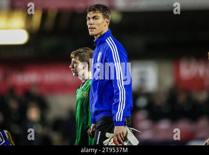 21 novembre 2023, Cork, Irlanda - Sebastiano Desplanches alle qualificazioni del campionato UEFA Under 21: Repubblica d'Irlanda vs Italia al Turners Cross Foto Stock