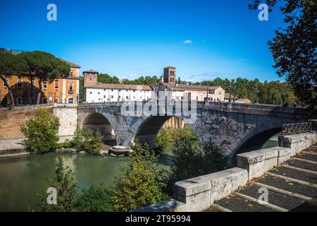 Ponte palatino Roma Italia Foto Stock