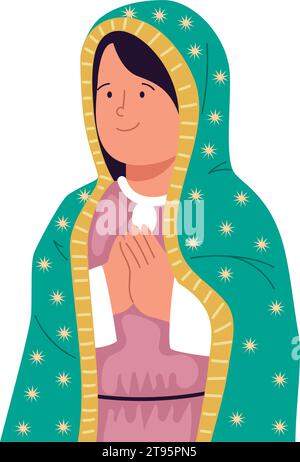 virgen de guadalupe che prega Illustrazione Vettoriale