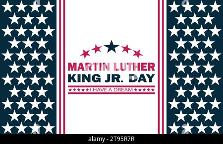 Martin Luther King Day. Concetto di vacanza. Modello per sfondo, banner, scheda, poster con iscrizione di testo. Illustrazione vettoriale Illustrazione Vettoriale