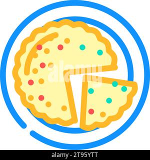 quiche lorraine cucina francese icona a colori illustrazione vettoriale Illustrazione Vettoriale