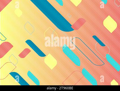 Sfondo astratto pastello colorato con elementi geometrici. Progettazione vettoriale Illustrazione Vettoriale