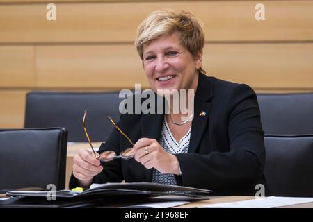 Nicole Razavi, CDU, Ministro dello sviluppo statale e dell'edilizia abitativa, 74a sessione plenaria del 17° Parlamento statale, Stoccarda, Baden-Wuerttemberg Foto Stock