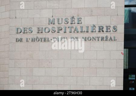 Cartello Musée des Hospitalières de l'Hôtel Dieu de Montréal, museo Foto Stock