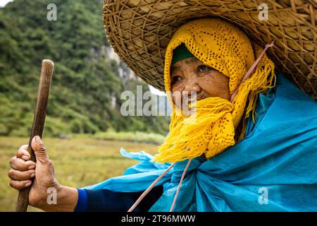 Una contadina operaia in Vietnam Foto Stock