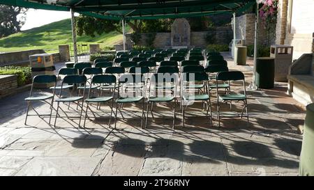 Glendale, California, USA 21 novembre 2023 Wee Kirk o The Heather Chapel al Forest Lawn Memorial Park il 21 novembre 2023 a Glendale, California, USA. Foto di Barry King/Alamy Stock Photo Foto Stock