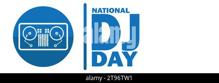 Illustrazione Vector del giorno nazionale del DJ. Adatto per biglietti d'auguri, poster e striscioni. Illustrazione Vettoriale