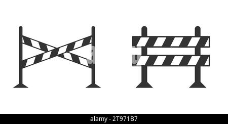 Icona barriera stradale. Illustrazione vettoriale Illustrazione Vettoriale