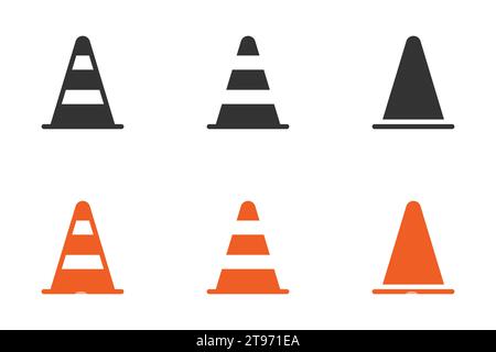 Icona del cono stradale. Illustrazione vettoriale Illustrazione Vettoriale