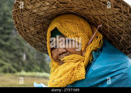 Una contadina operaia in Vietnam Foto Stock