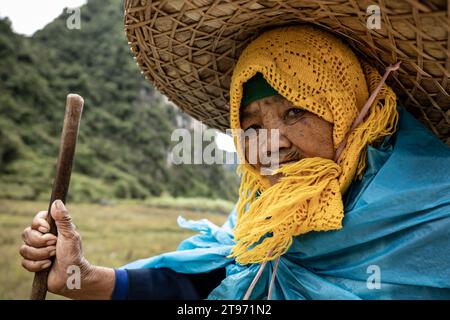 Una contadina operaia in Vietnam Foto Stock