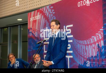 Torino (Italia) 11/23/2023 John Elkann, Presidente Stellantis, in occasione della presentazione della mostra "Drive Different" al Museo Auto Foto Stock