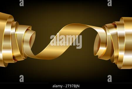 Illustrazione Vettoriale di nastro color oro Illustrazione Vettoriale