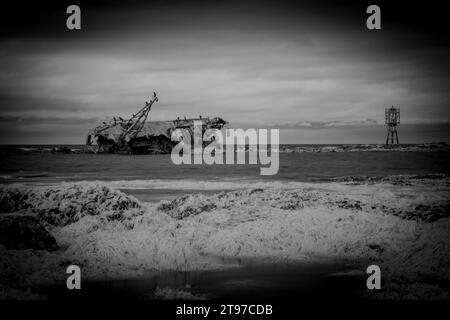 naufragio di una barca cairnbulg nell'aberdeenshire scozia. Foto Stock