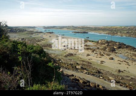 Isole Chausey, The Sound alla bassa marea (Manche, Normandia, Francia). Foto Stock