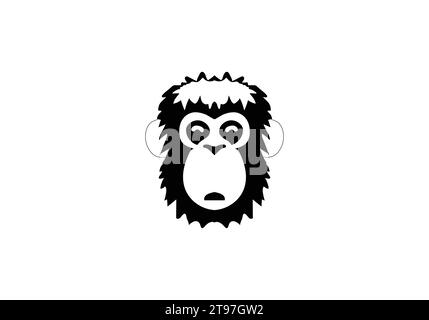 Icona di stile minimalista scimmia Illustrazione Vettoriale