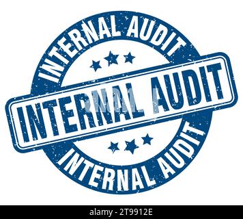 timbro di controllo interno. firma di controllo interno. etichetta rotonda a grunge Illustrazione Vettoriale