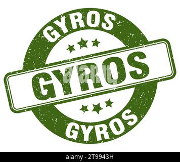 gyros timbro. segno gyros. grunge tondeggiante etichetta Illustrazione Vettoriale