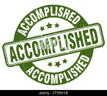 marcatura compiuta. segno compiuto. grunge tondeggiante etichetta Illustrazione Vettoriale