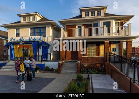 Il Motown Studios si trova in una fila di case nel quartiere storico Boston-Edison di Detroit. Detroit, Stati Uniti Foto Stock