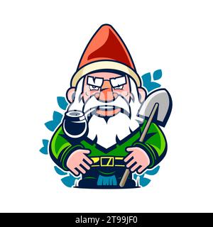 Graziosi tre gnomi di san valentino con cuori illustrativi vettoriali. Illustrazione Vettoriale