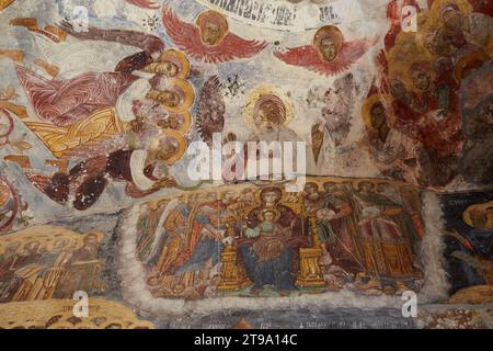 Lo splendido monastero di Sumela nella provincia turca orientale di Trabzon Foto Stock