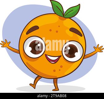 carino vettore di cartoni animati arancione Illustrazione Vettoriale