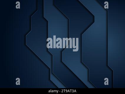 Sfondo tecnico astratto lucido blu scuro. Progettazione vettoriale geometrica Illustrazione Vettoriale